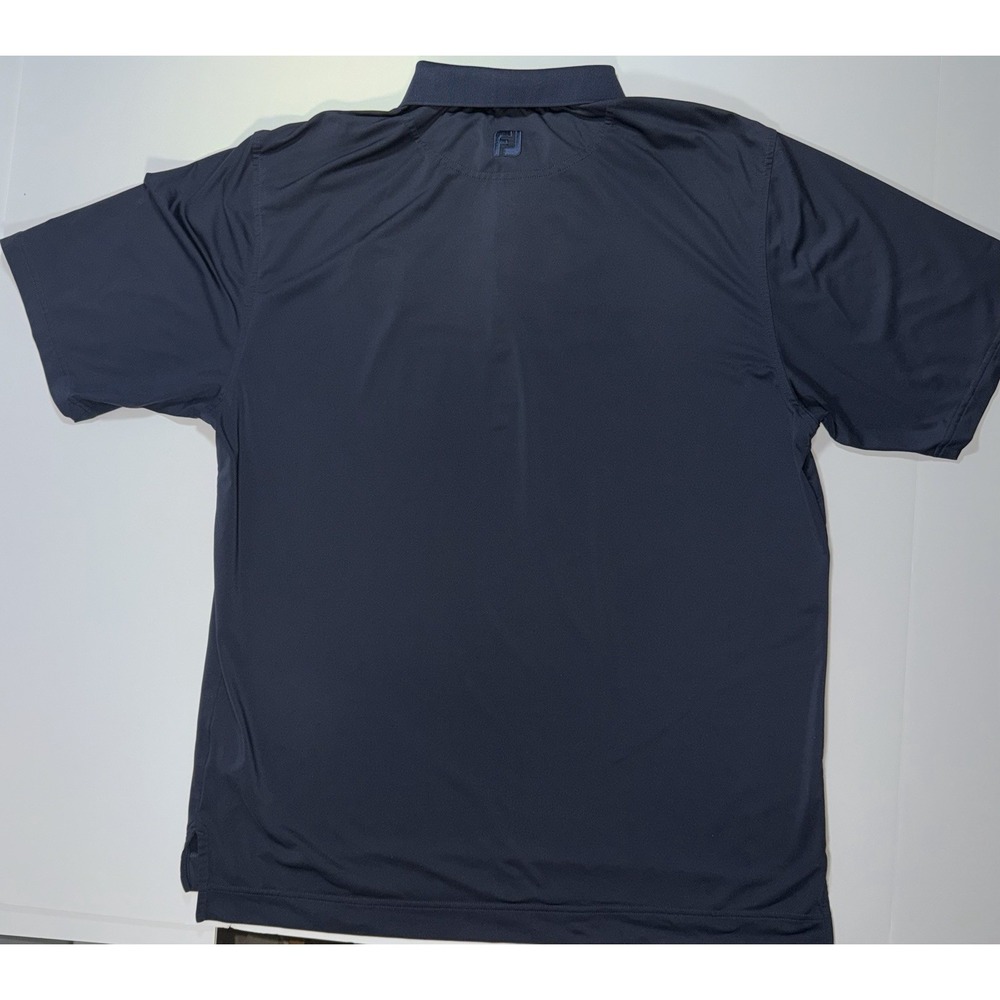 Footjoy Polo Men's M Athletic Fit FJ Golf Solid Navy Collar Drirelease - Picture 6 of 10